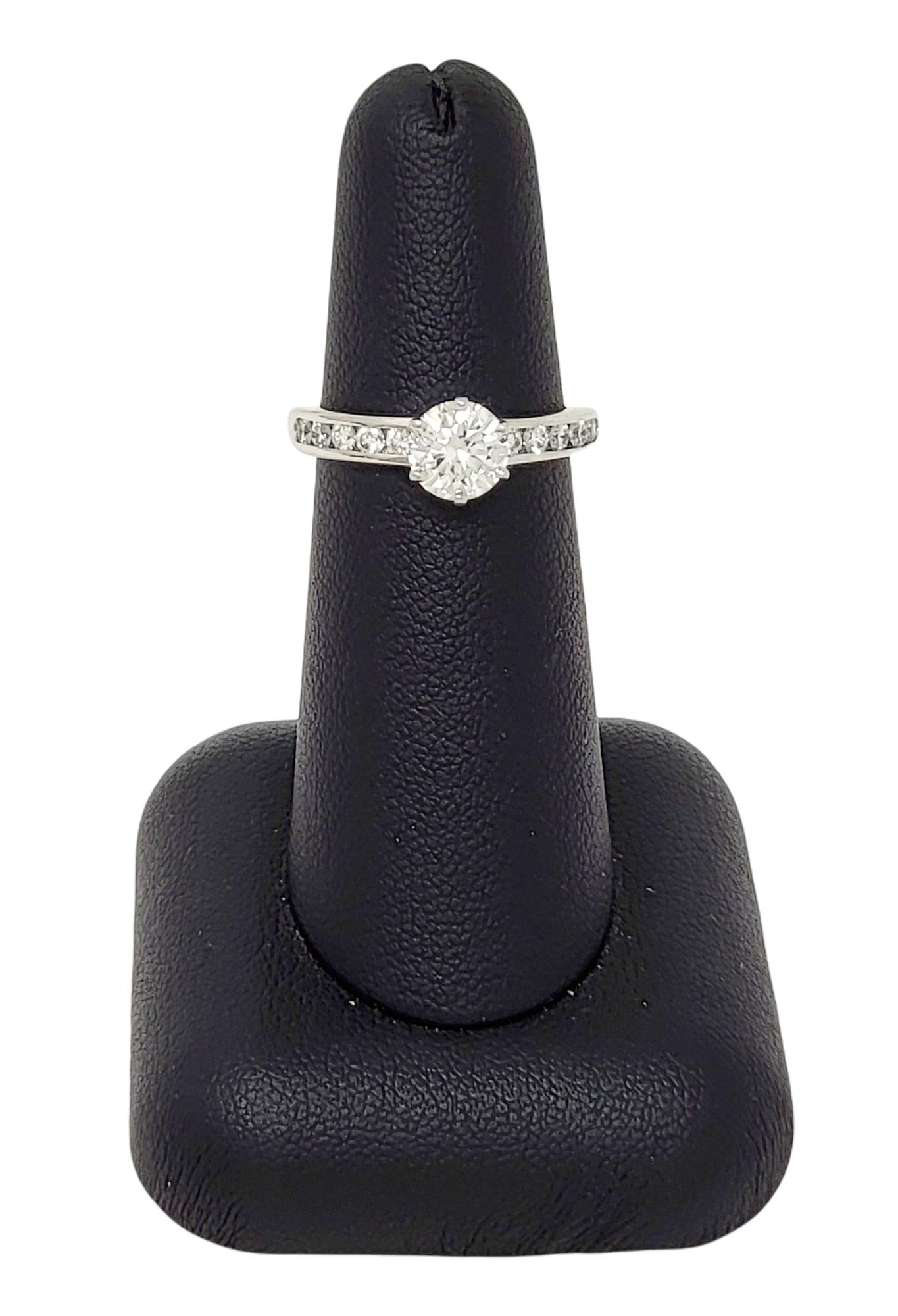 Tiffany & Co. 1.43 Carat Total Round Diamond Platinum Engagement Ring F / VVS2 2
