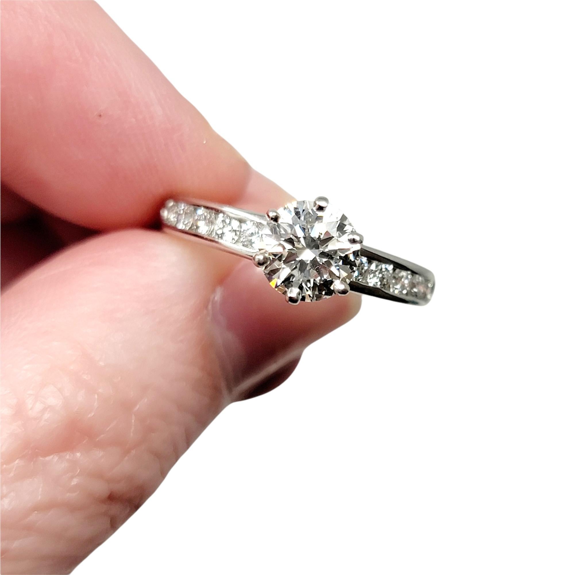 Round Cut Tiffany & Co. 1.43 Carat Total Round Diamond Platinum Engagement Ring F / VVS2