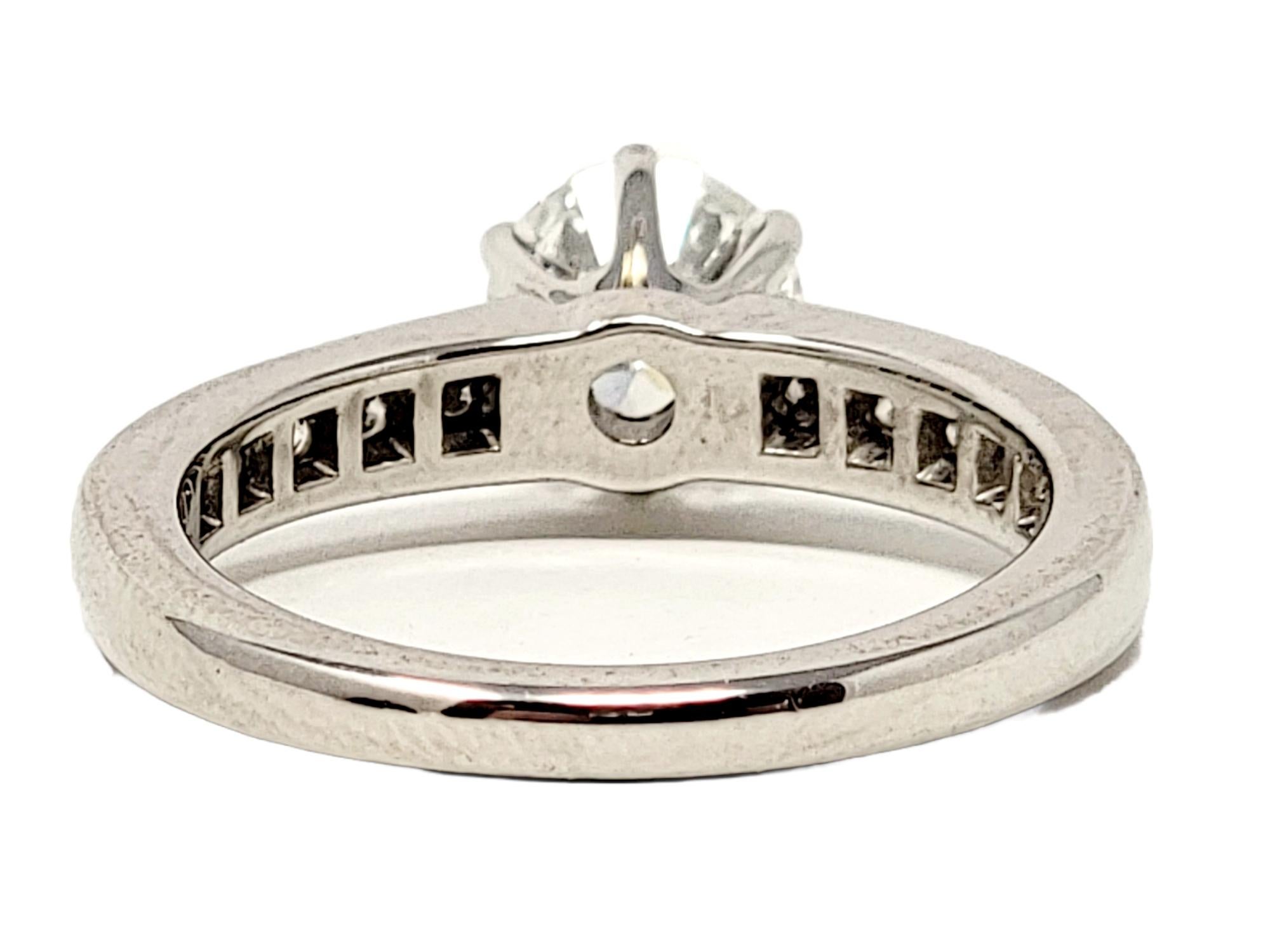 Tiffany & Co. 1.43 Carat Total Round Diamond Platinum Engagement Ring F / VVS2 In Good Condition In Scottsdale, AZ