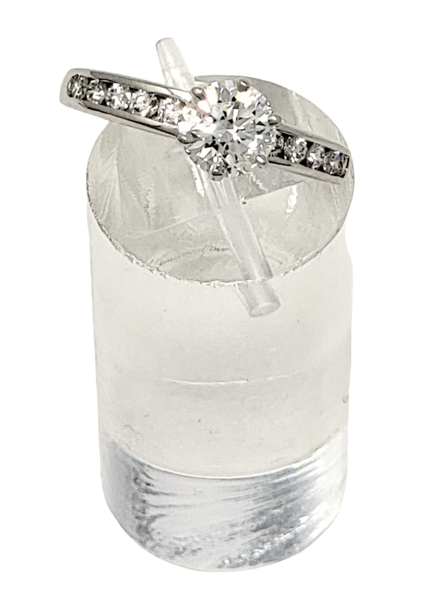 Women's Tiffany & Co. 1.43 Carat Total Round Diamond Platinum Engagement Ring F / VVS2