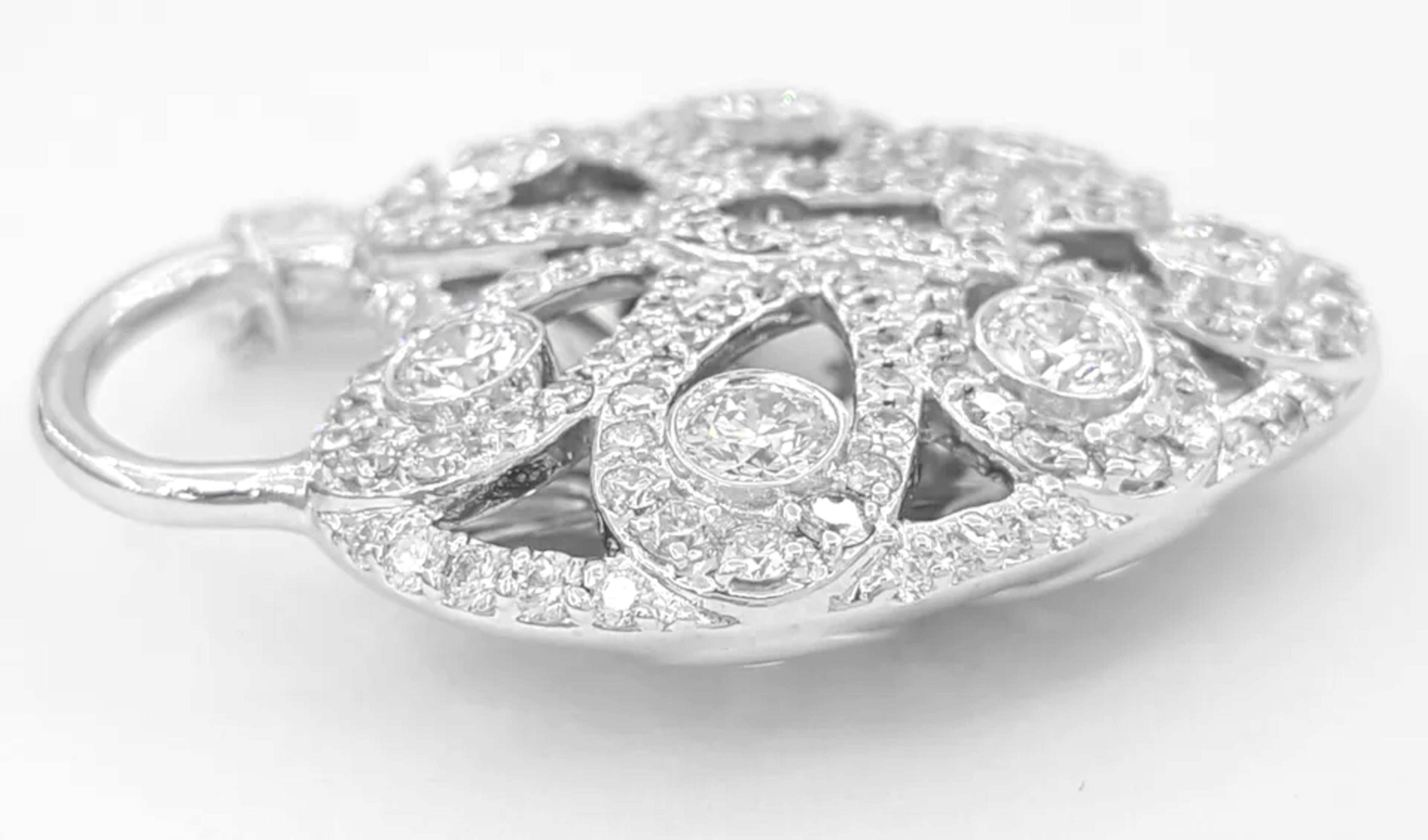 Tiffany & Co. Ciondolo a forma di chiave e lucchetto con diamante taglio rotondo da 1,44 ct in 18 carati In condizioni ottime in vendita a Chicago, IL