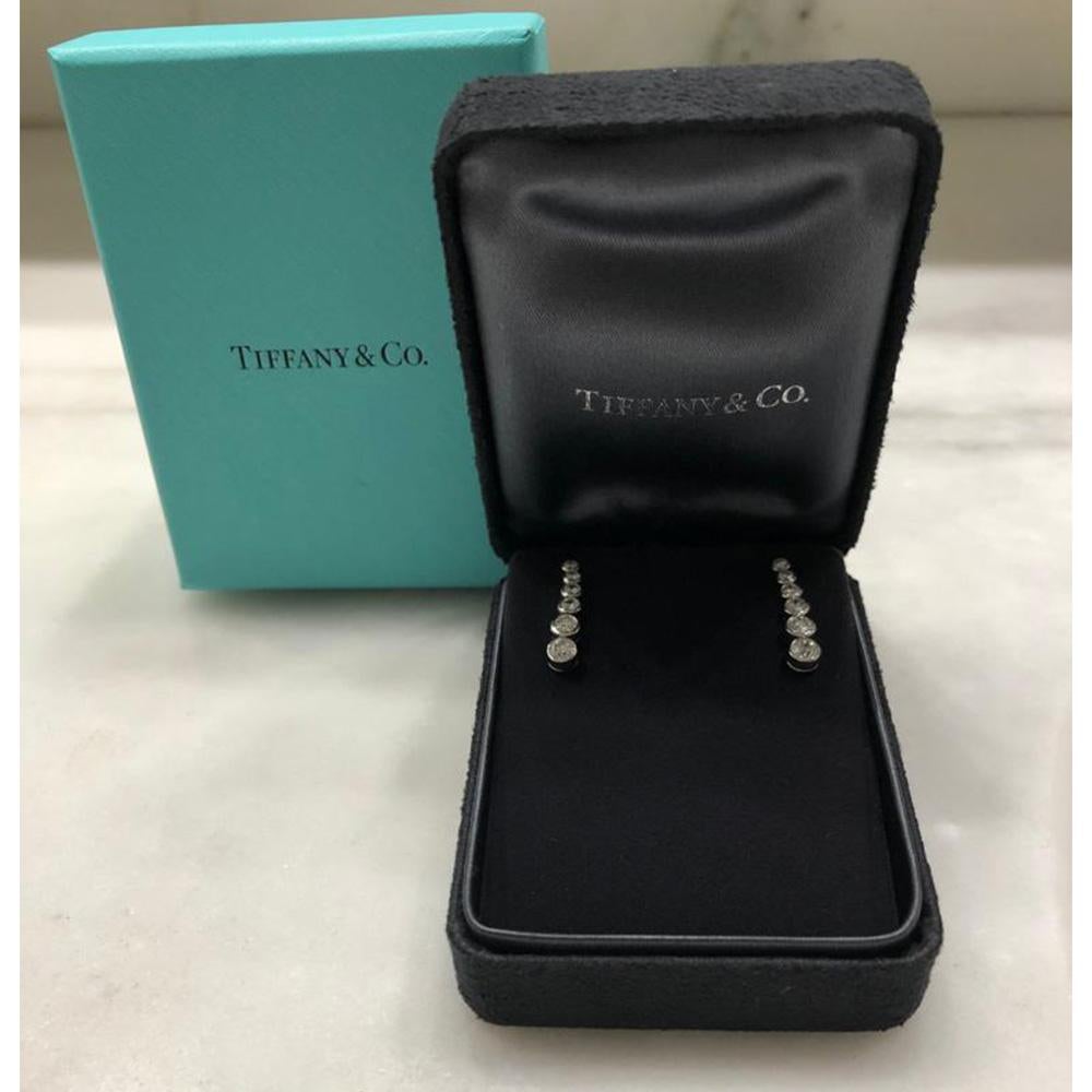 Tiffany & Co. 1.45 Carat Platinum Diamond Drop Jazz Earrings in a Tiffany Box 4