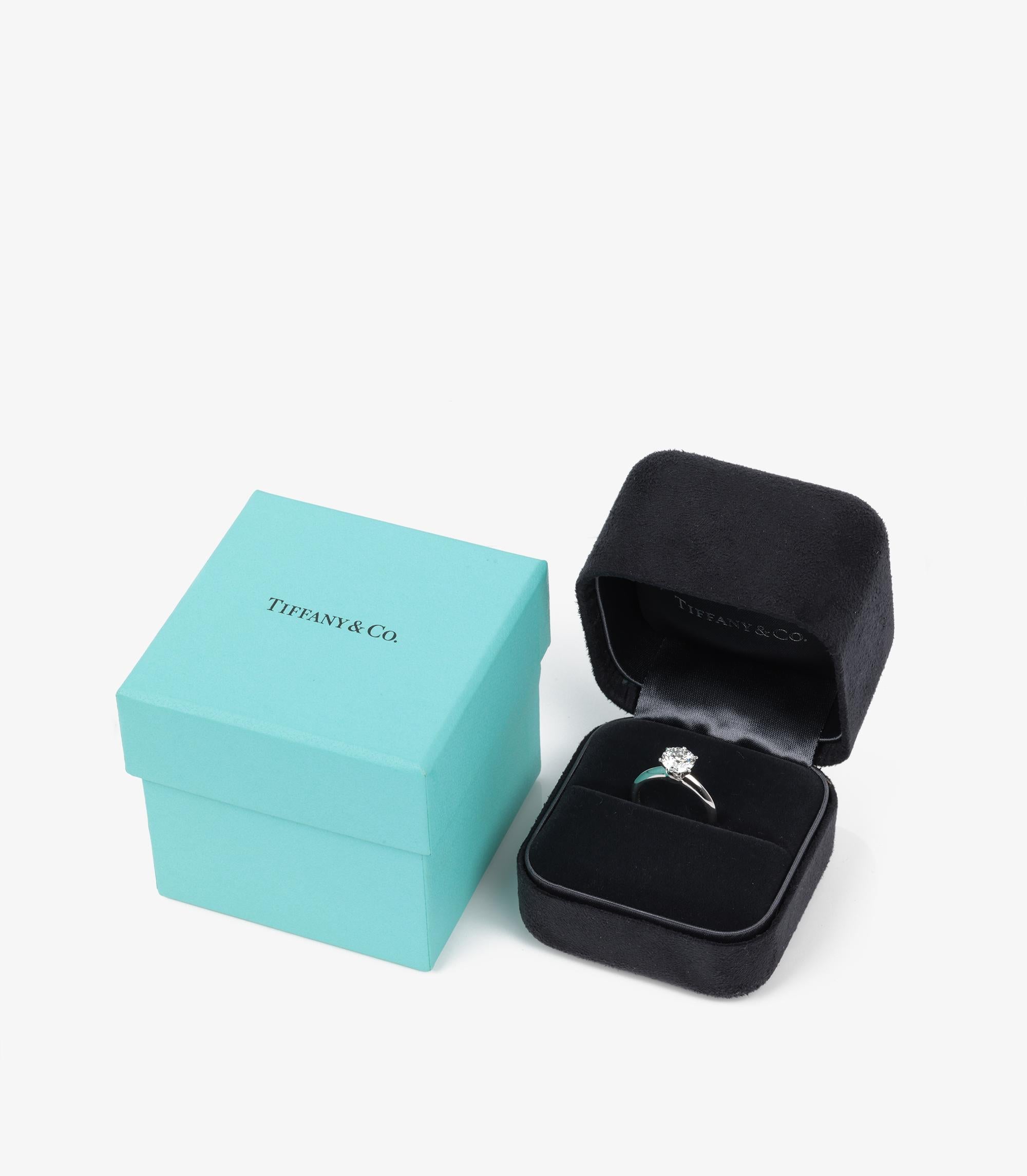 Tiffany & Co. 1.46ct Brilliant Cut Diamond Platinum Ring For Sale 2