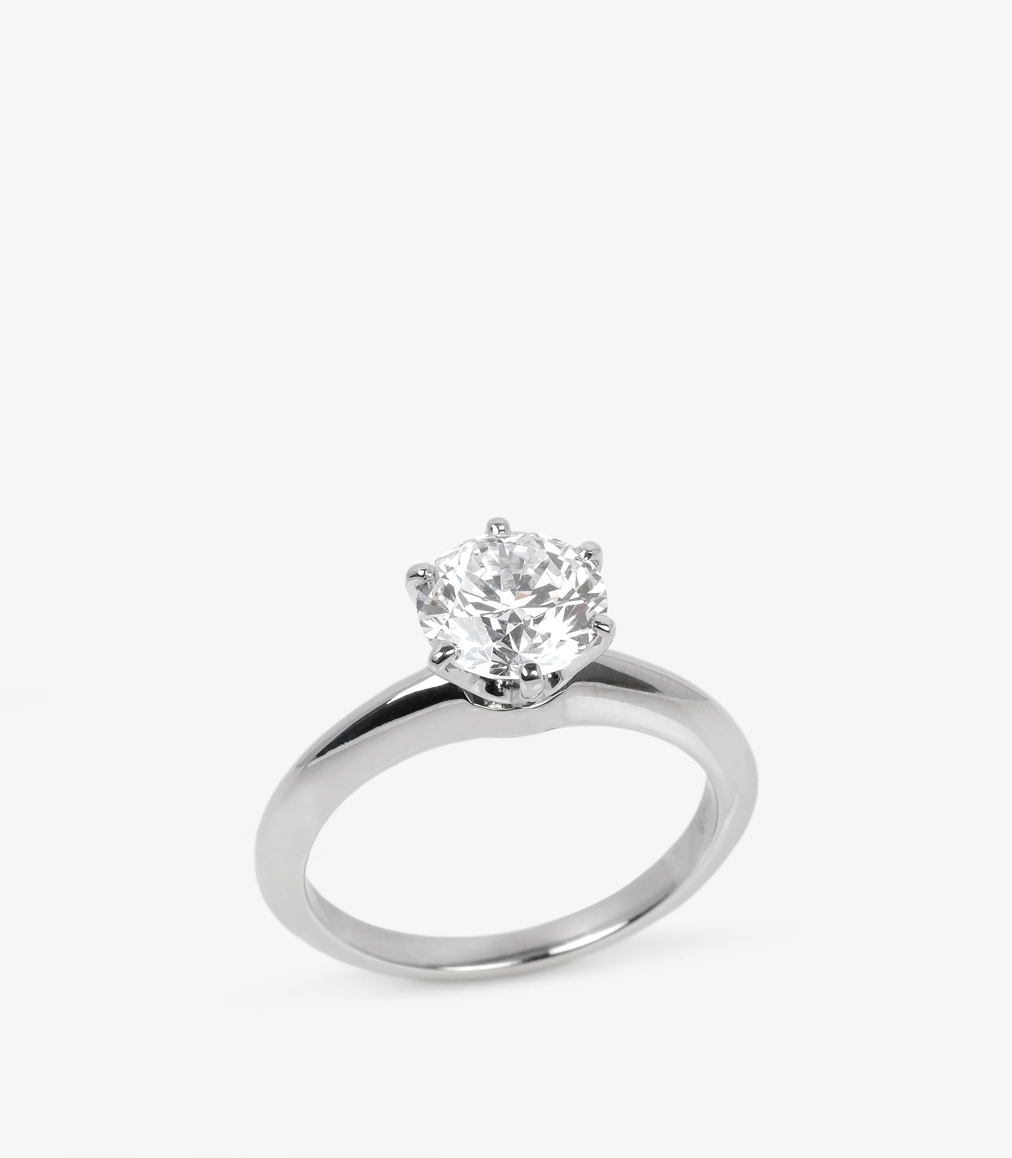 Tiffany & Co. 1.46ct Brilliant Cut Diamond Platinum Ring