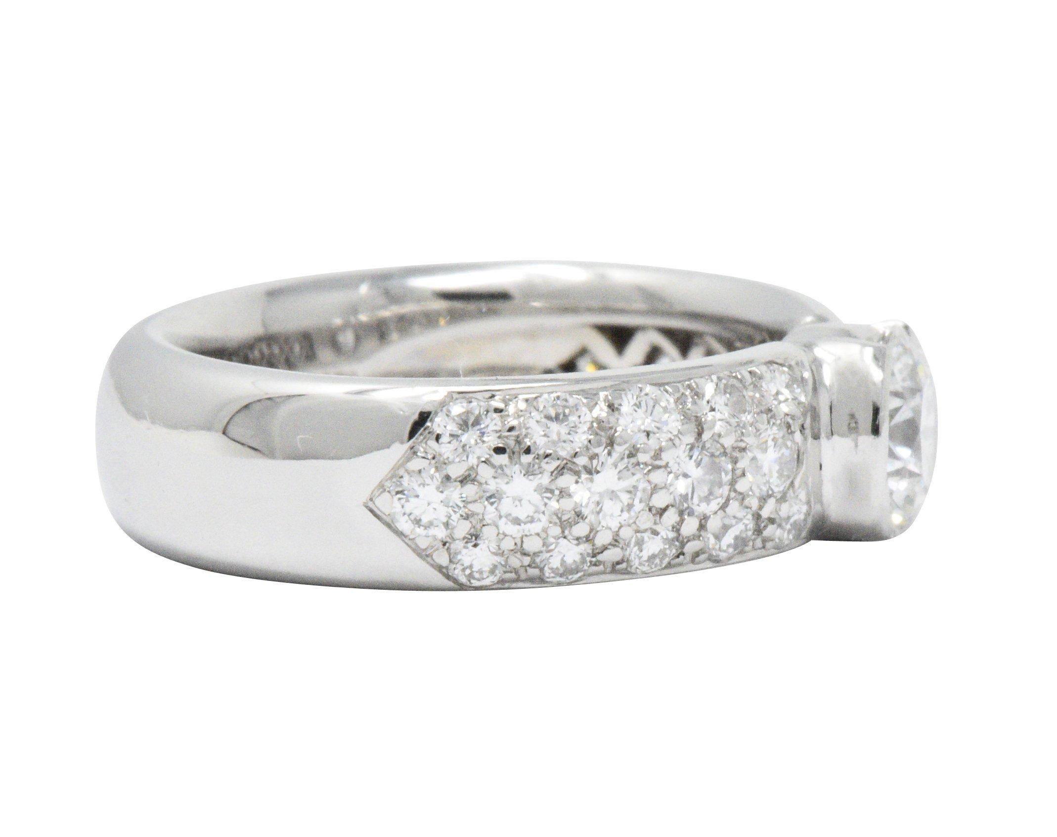 Modern Tiffany & Co. 1.48 Carat Diamond and Platinum Engagement Ring GIA