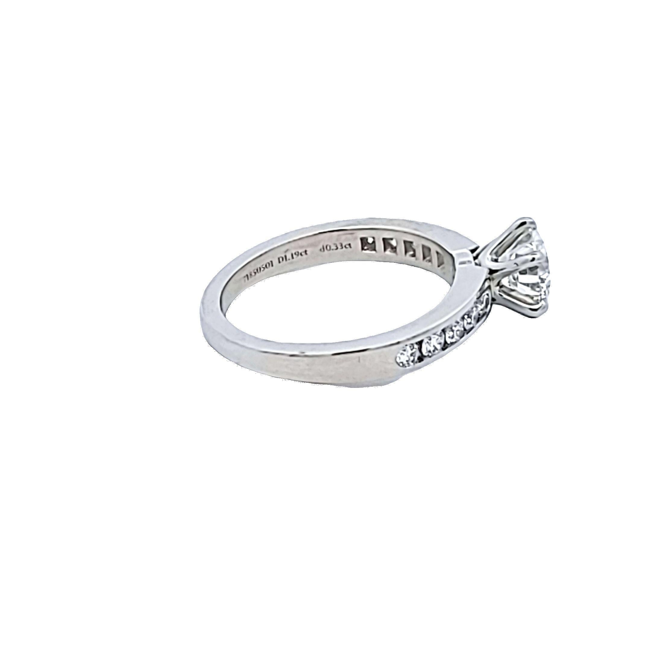 Tiffany & Co 1.49 Carat Round Brilliant Diamond Platinum Engagement Ring For Sale 9