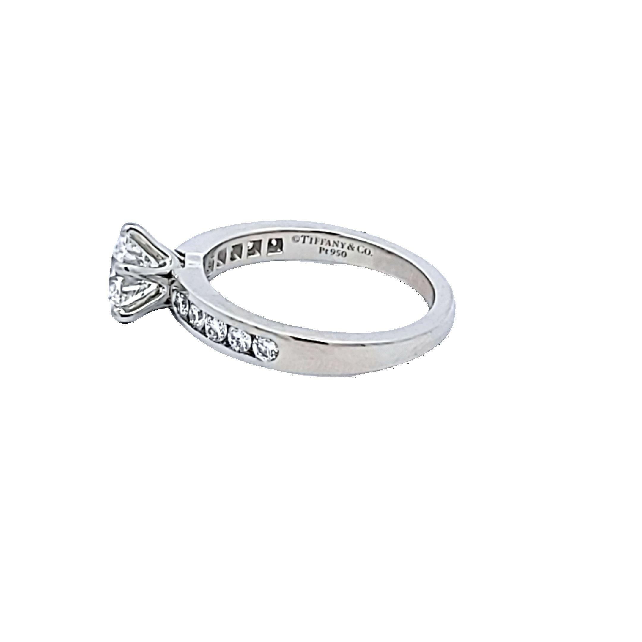 Tiffany & Co 1.49 Carat Round Brilliant Diamond Platinum Engagement Ring For Sale 11