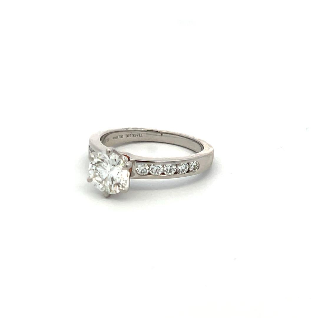 Tiffany & Co 1.49 Carat Round Brilliant Diamond Platinum Engagement Ring For Sale 1