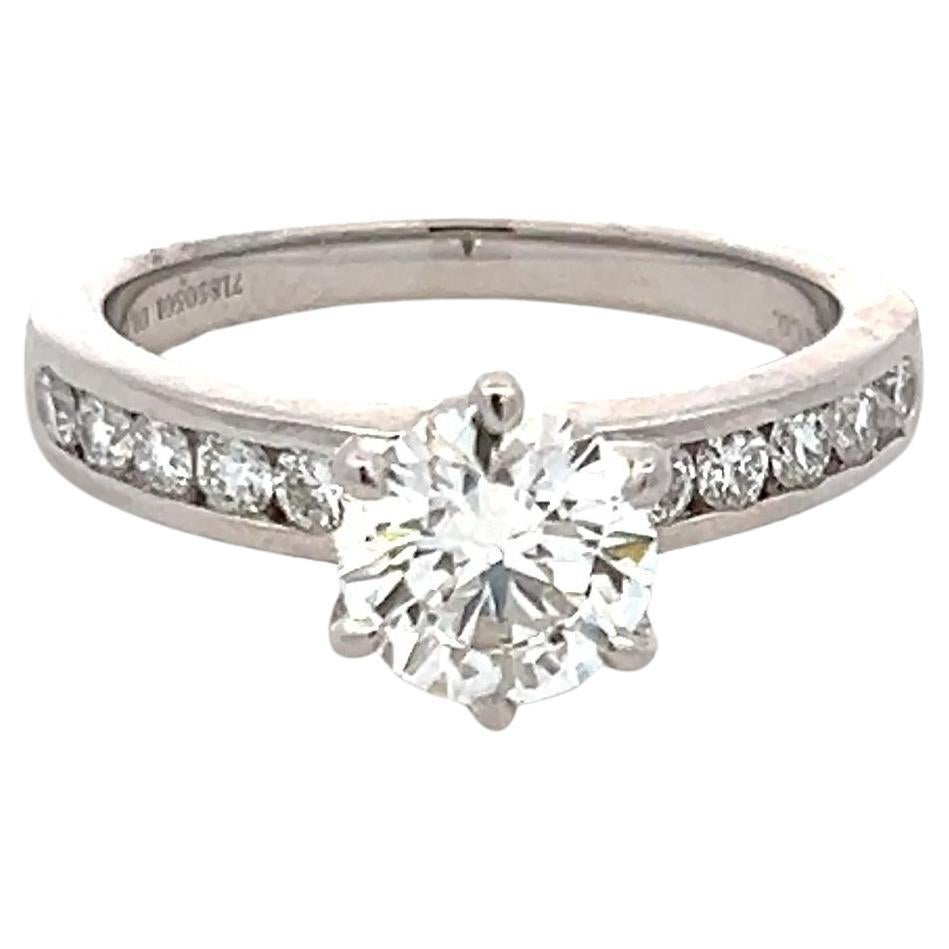 Verlobungsring aus Platin mit 1.49 Karat rundem Brillanten von Tiffany & Co