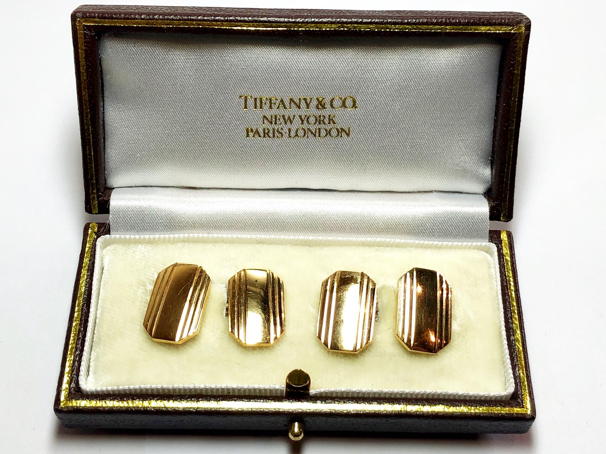 Men's Tiffany & Co. 14 Carat Gold Cufflinks, circa 1975