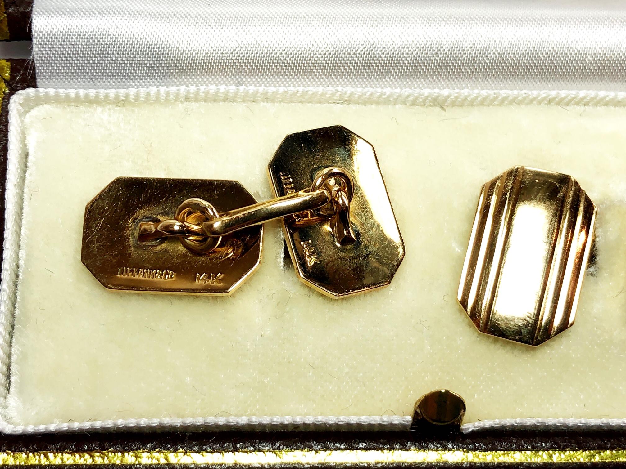 Tiffany & Co. 14 Carat Gold Cufflinks, circa 1975 1