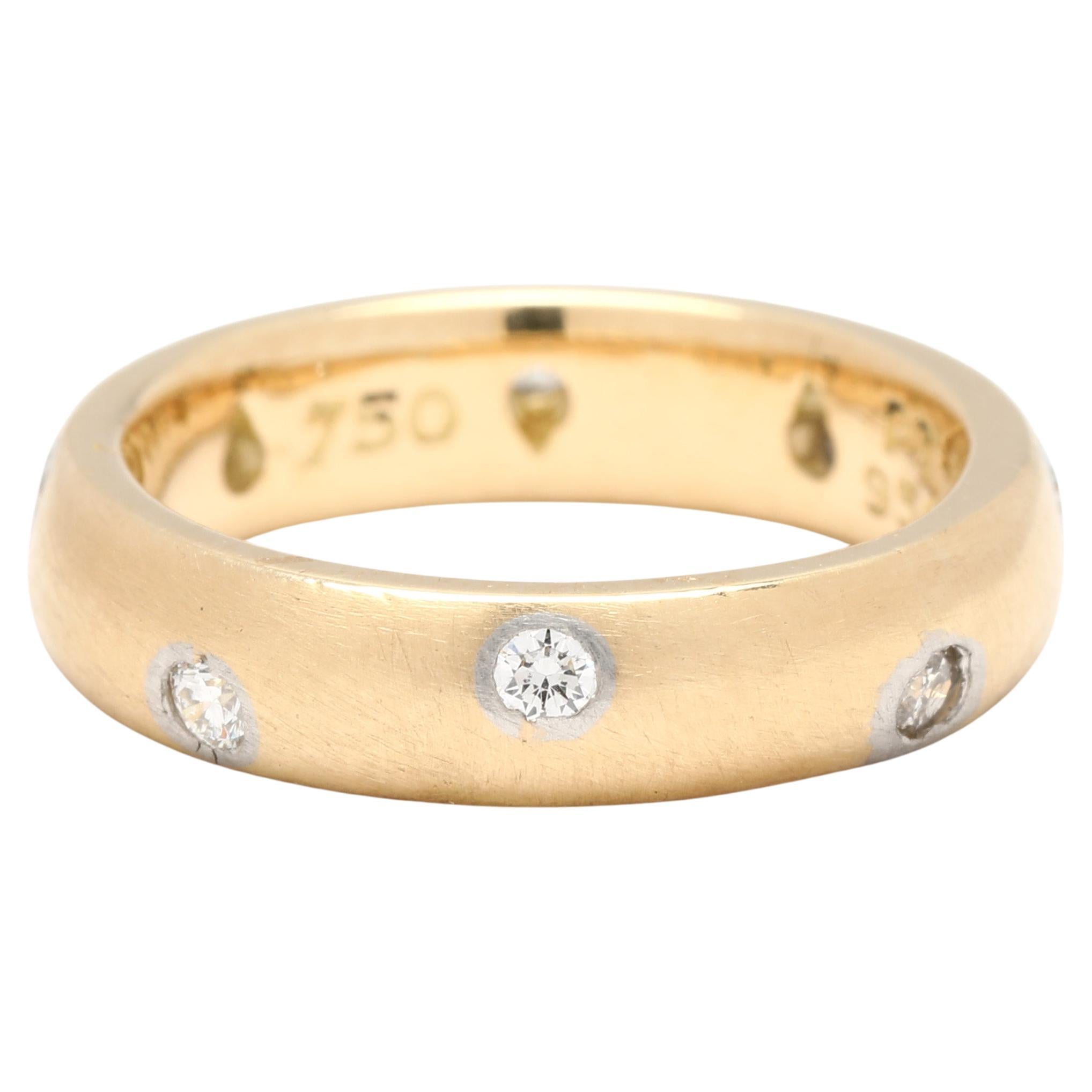Tiffany
Co .14ctw Diamond Scattered Band Ring, 18k Yellow Gold, Platinum
