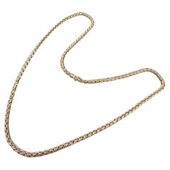 Tiffany & Co. 14k Gold 24" Lange Runde gewebte Weizen Kette Halskette 4mm breit 28g