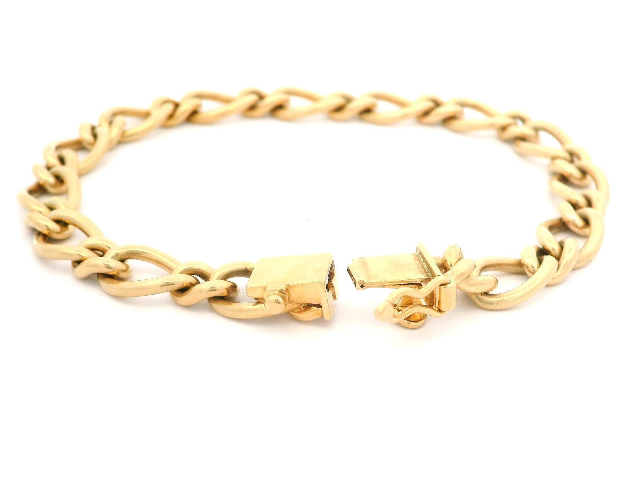 Tiffany & Co. 14k Gold Alternating Small and Large Open Link Charm Bracelet 1