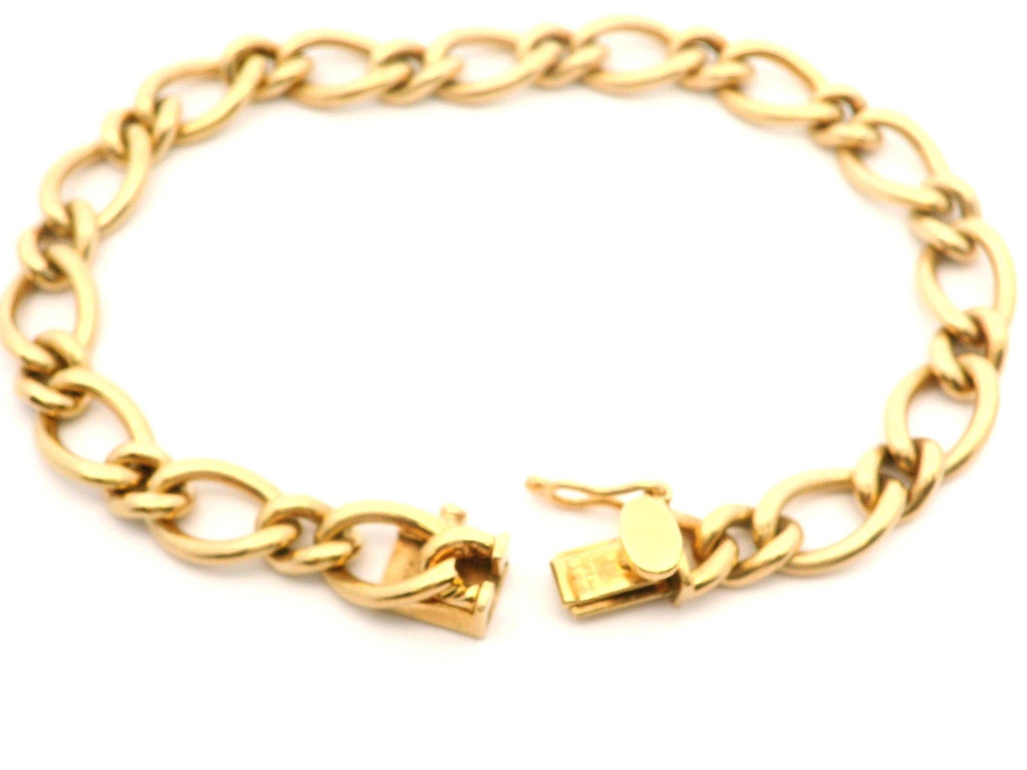Tiffany & Co. 14k Gold Alternating Small and Large Open Link Charm Bracelet 2