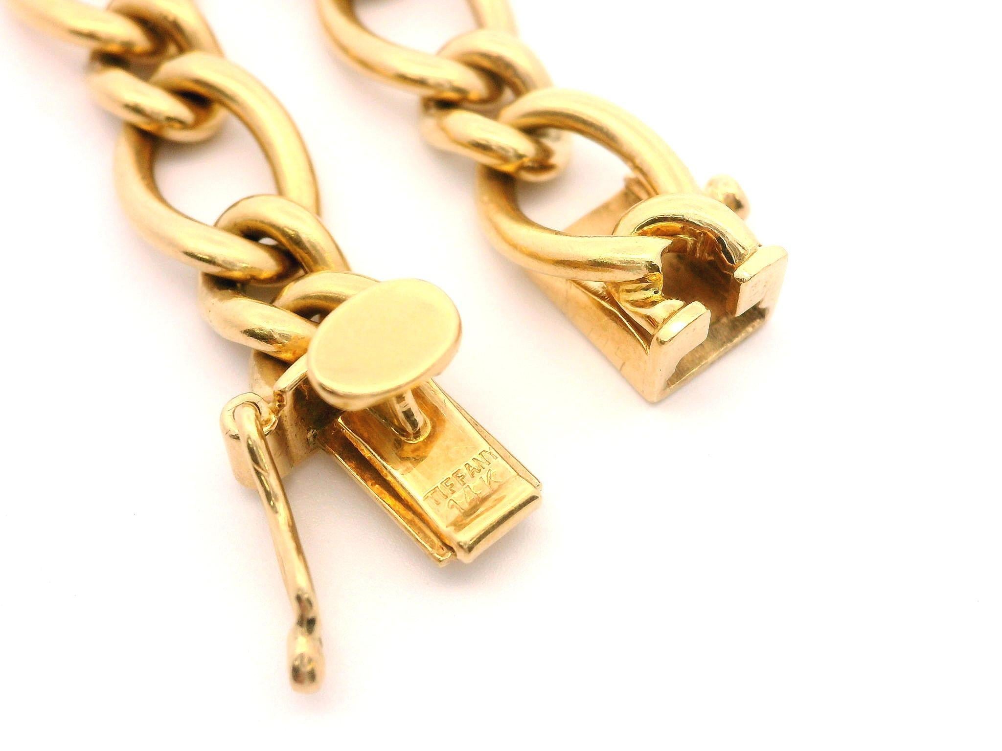 Tiffany & Co. 14k Gold Alternating Small and Large Open Link Charm Bracelet 3
