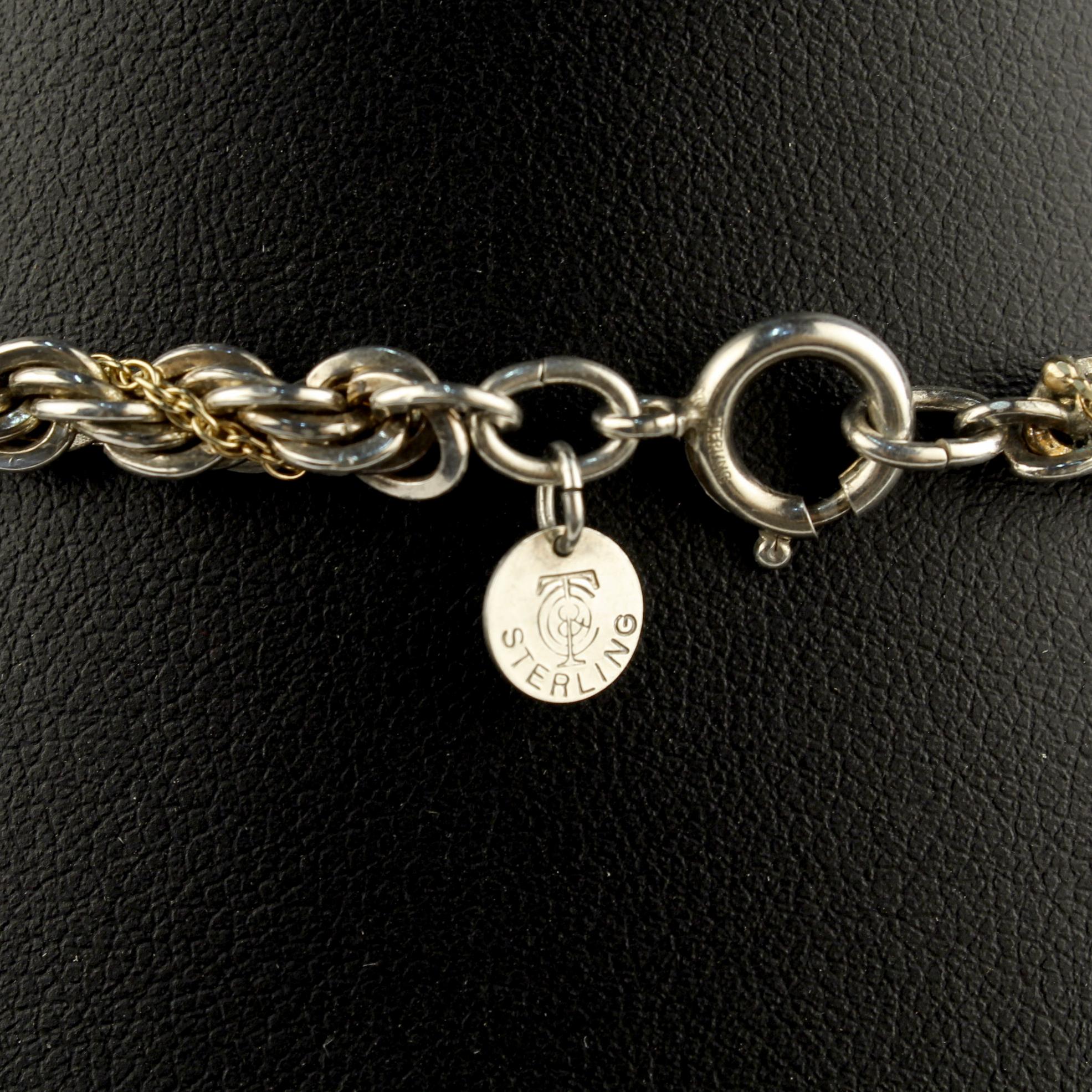 Halskette Tiffany &amp; Co., 14 Karat Gold und Sterlingsilber, Seildreh im Angebot 5