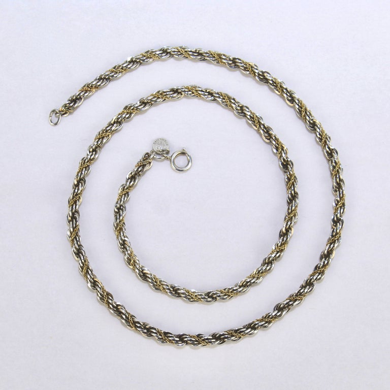 Tiffany silver rope necklace top
