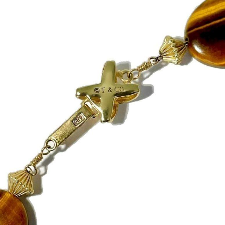 Women's Tiffany & Co. 14K Gold and Tiger's Eye Long Necklace
