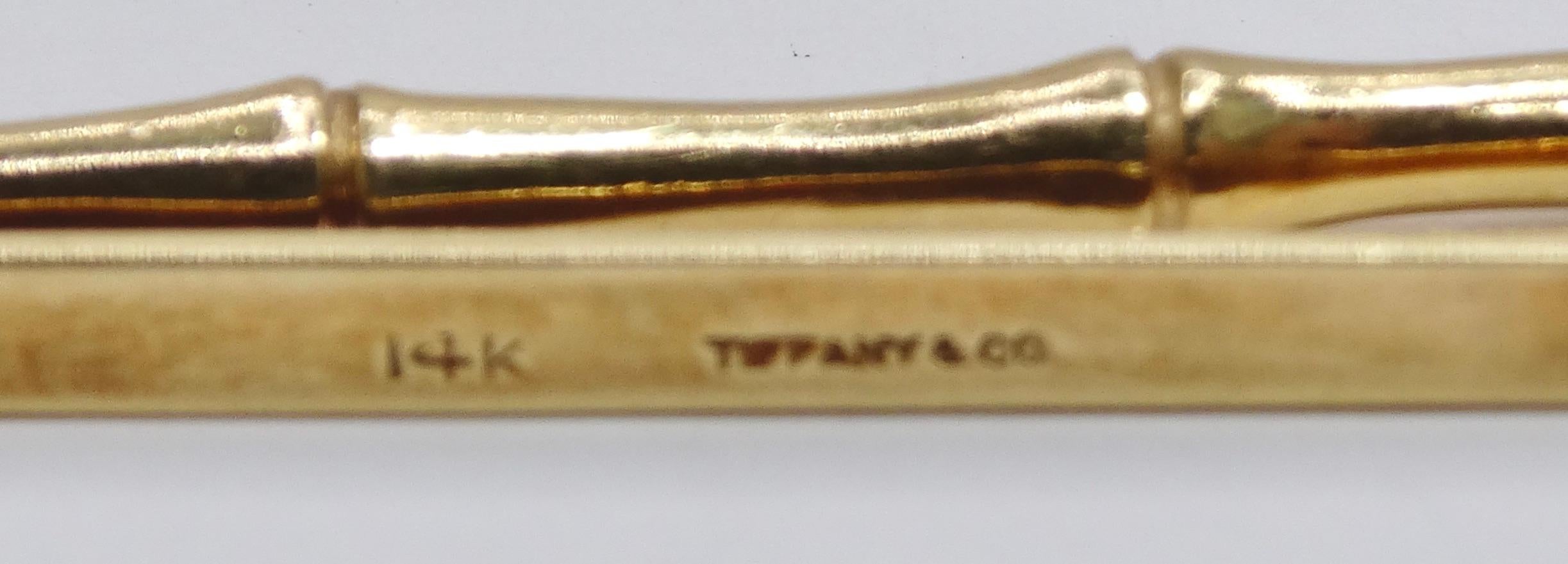 Brown Tiffany & Co. 14k Gold Bamboo Tie Clip