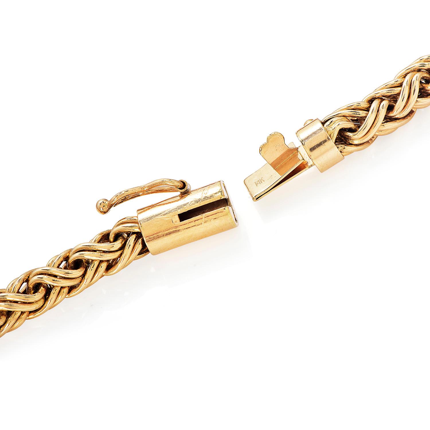 Tiffany & Co. 14K Gold Designer Braided Links Bracelet In Excellent Condition In Miami, FL