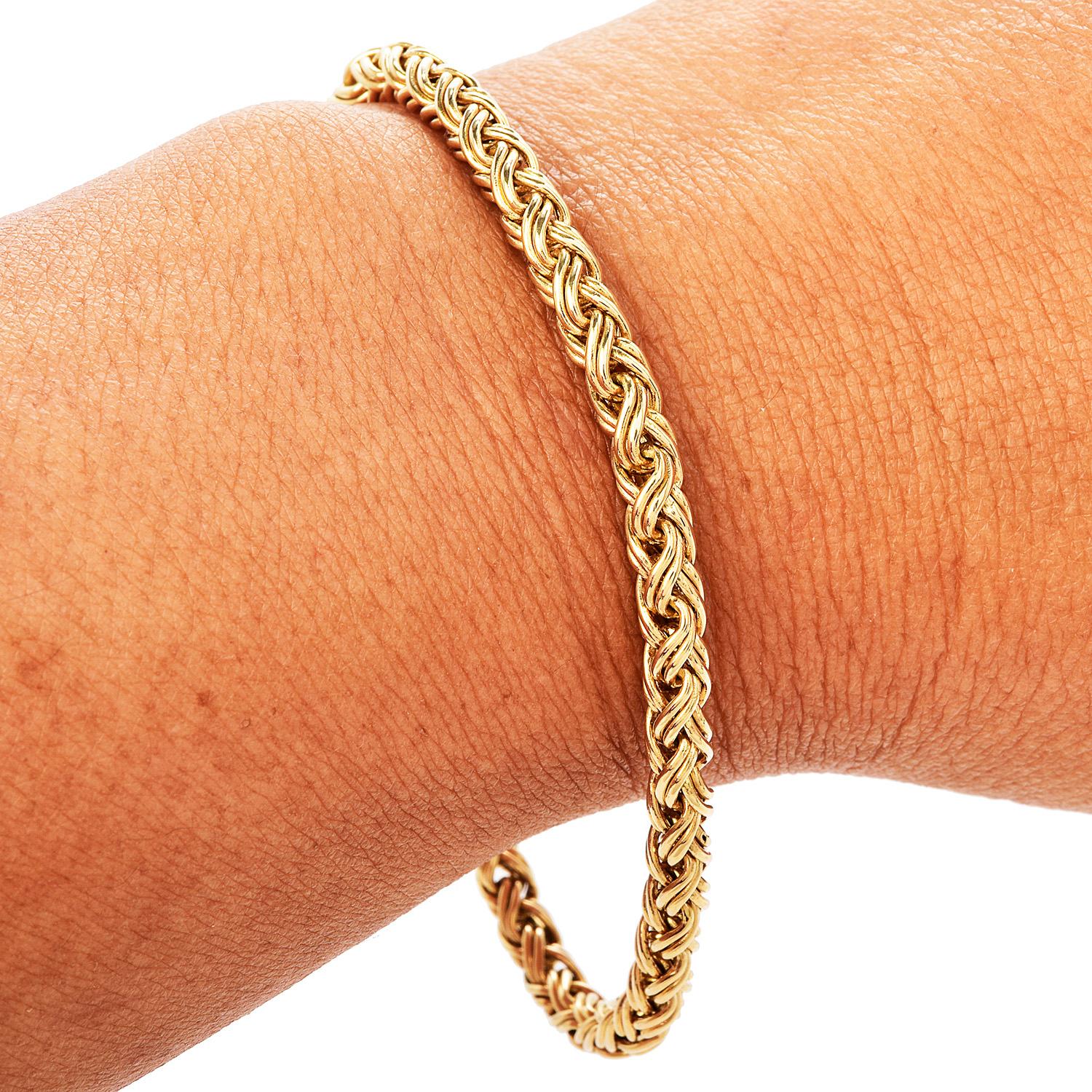 Tiffany & Co. 14K Gold Designer Braided Links Bracelet 1