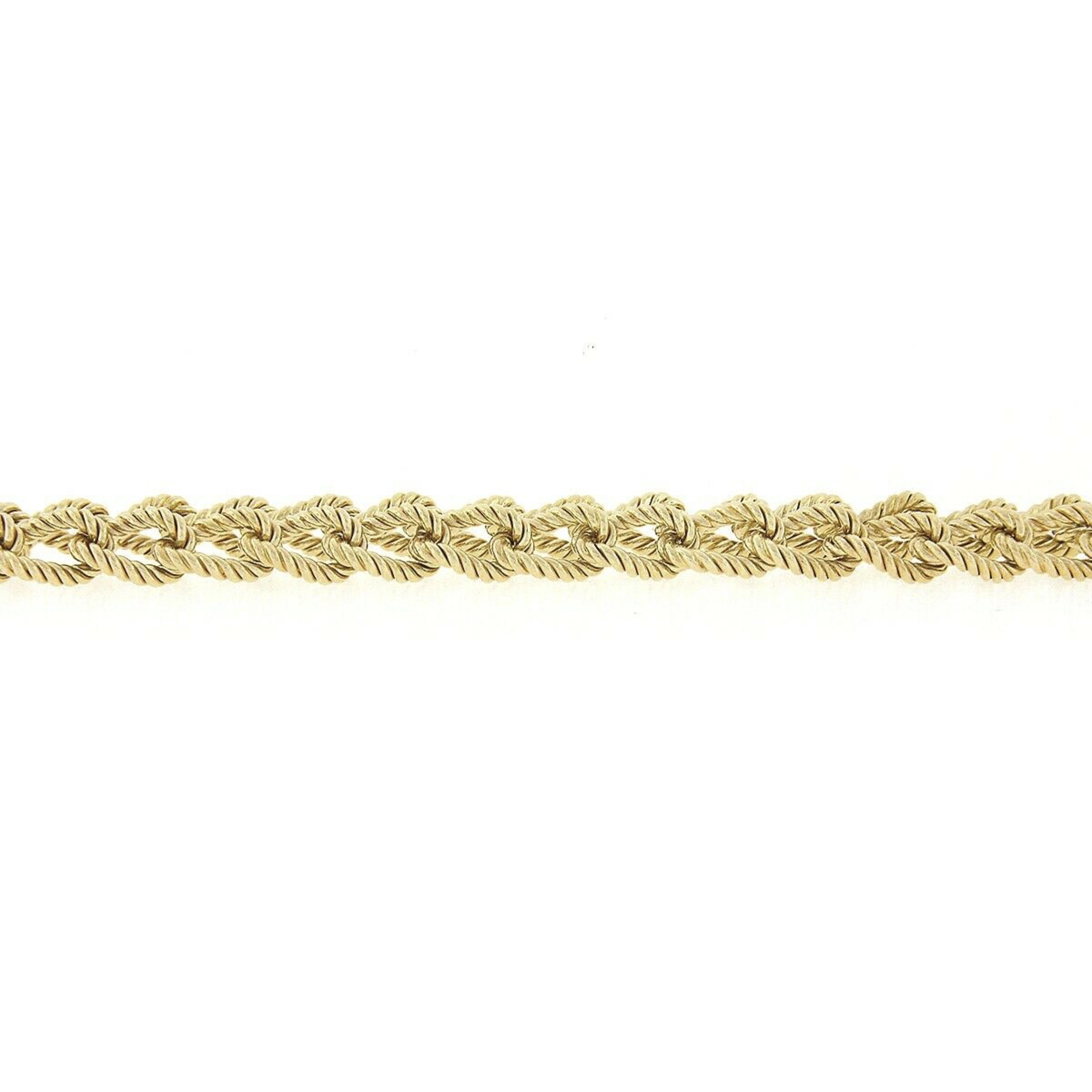 Rétro Tiffany & Co. 14k Or Dual Row Twisted Wire Cable Interlocking Link en vente