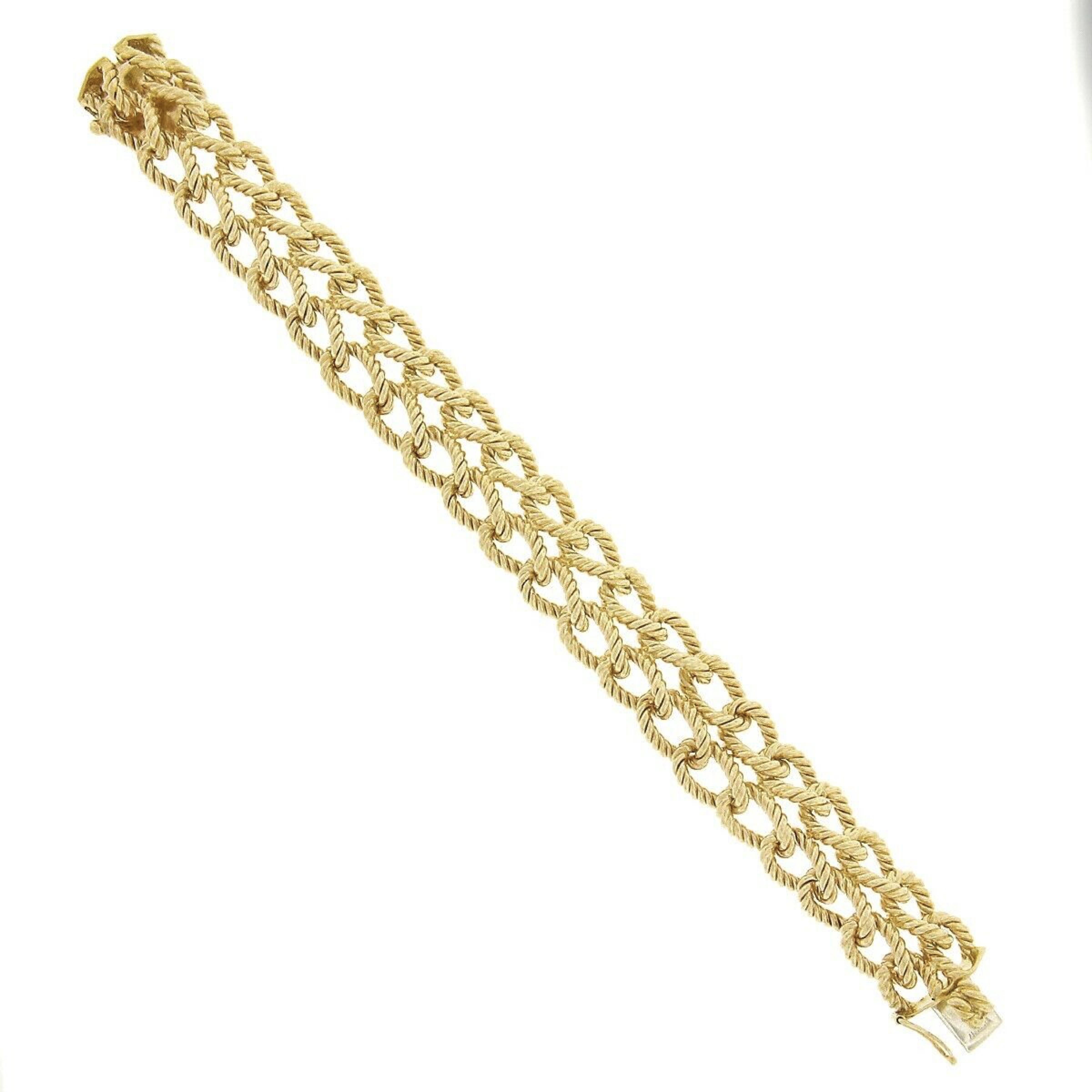 Tiffany & Co. 14k Or Dual Row Twisted Wire Cable Interlocking Link Bon état - En vente à Montclair, NJ