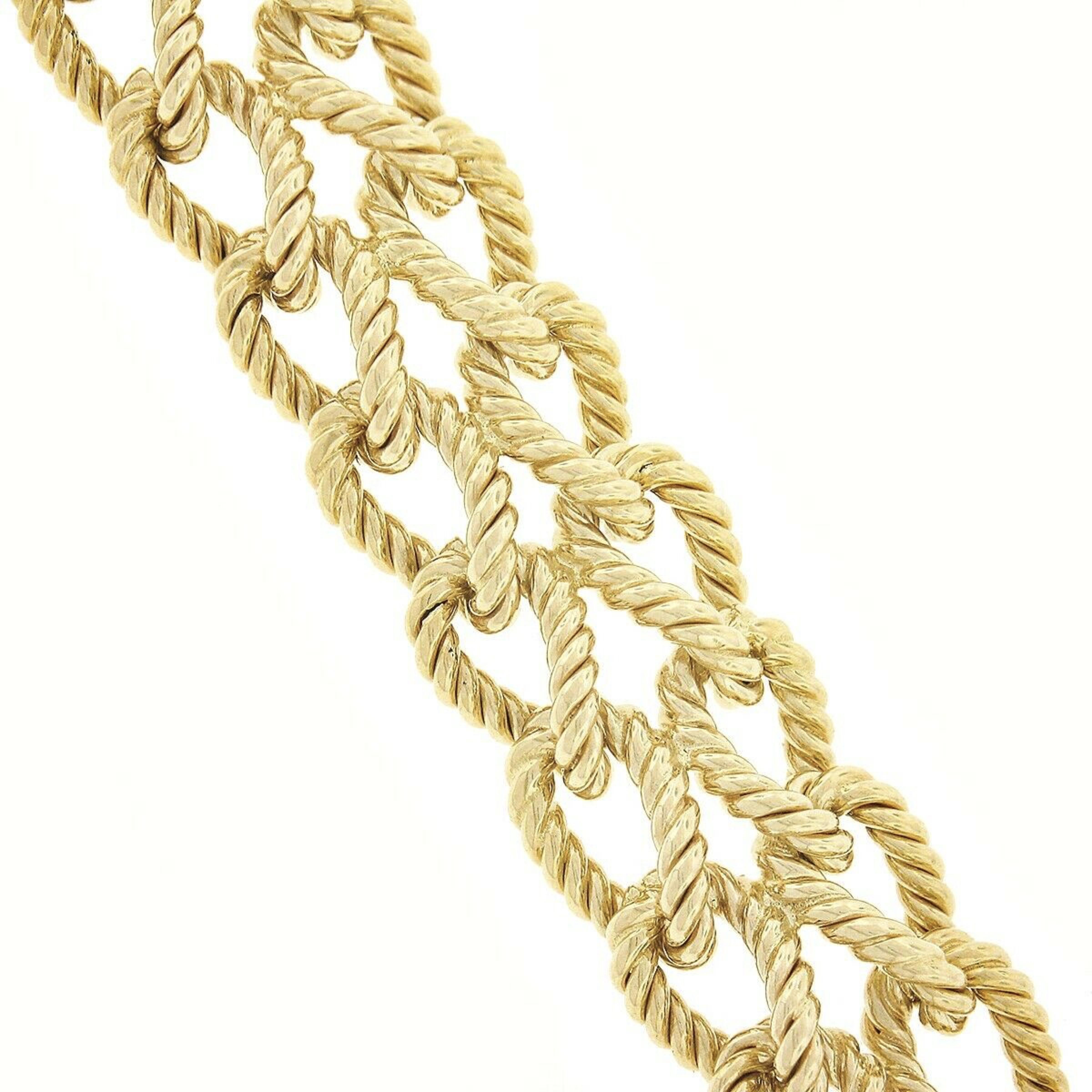 Tiffany & Co. 14k Or Dual Row Twisted Wire Cable Interlocking Link Pour femmes en vente
