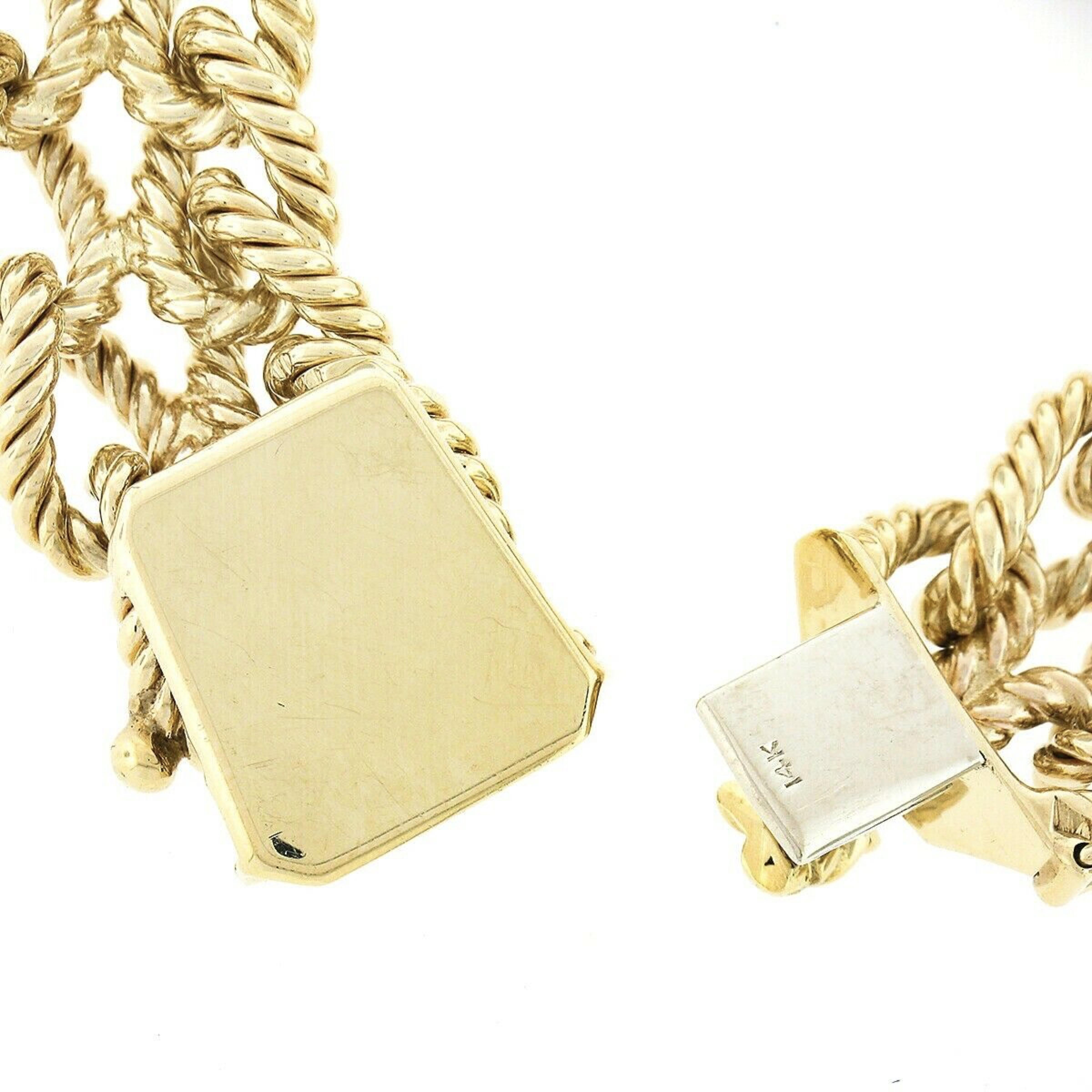 Tiffany & Co. 14k Or Dual Row Twisted Wire Cable Interlocking Link en vente 3
