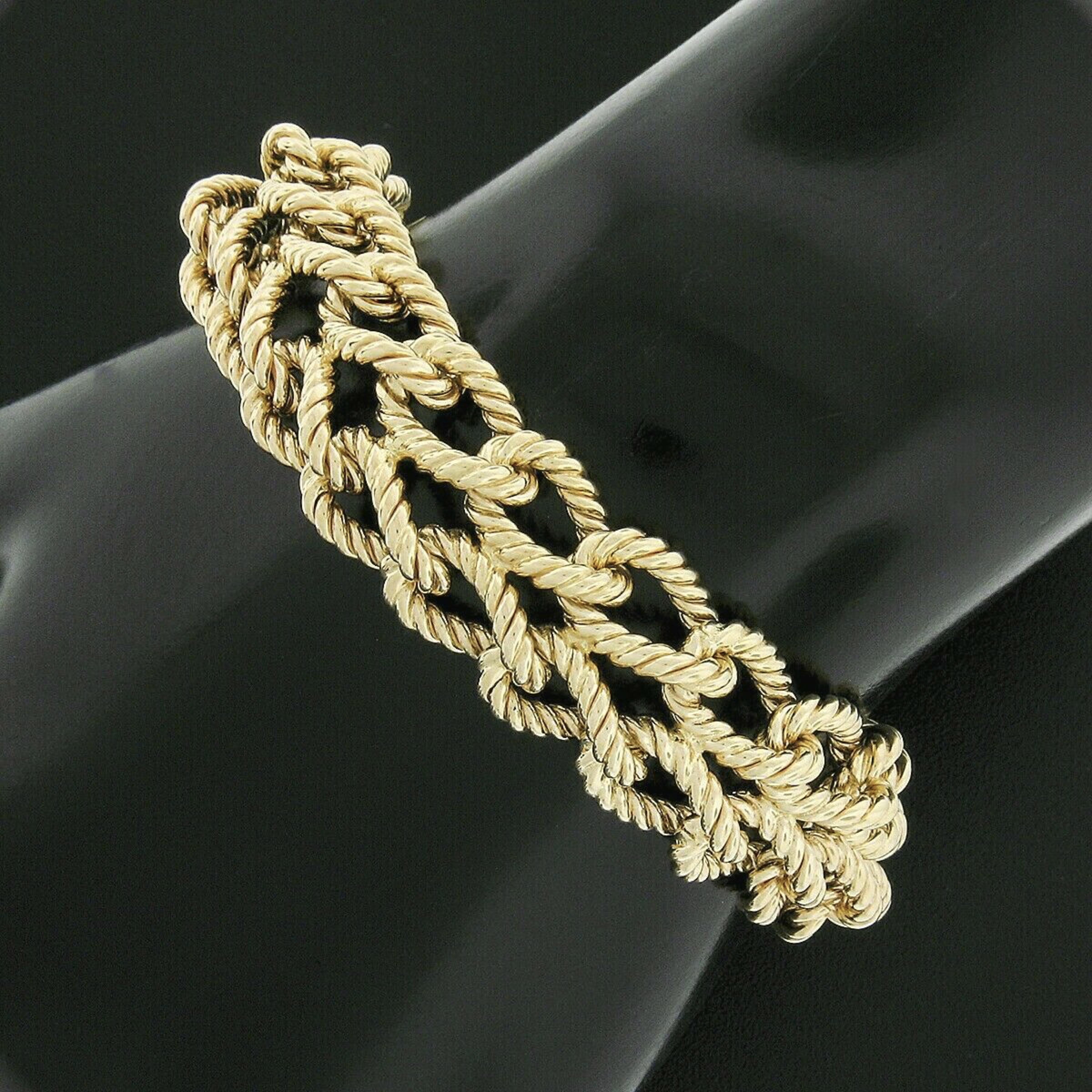 Tiffany & Co. 14k Or Dual Row Twisted Wire Cable Interlocking Link en vente 4