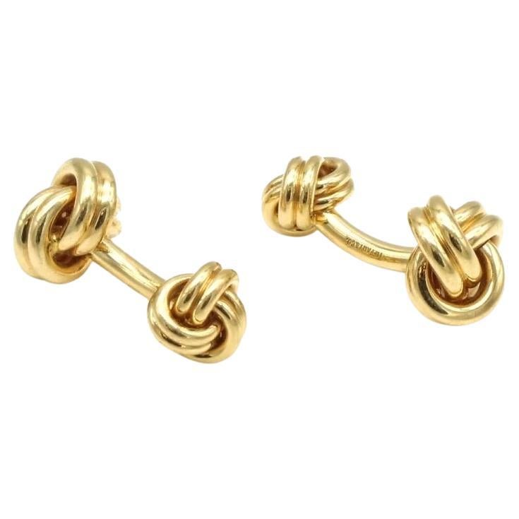 TIFFANY & Co. 14K Gold Love Knot Cuff Links Cufflinks