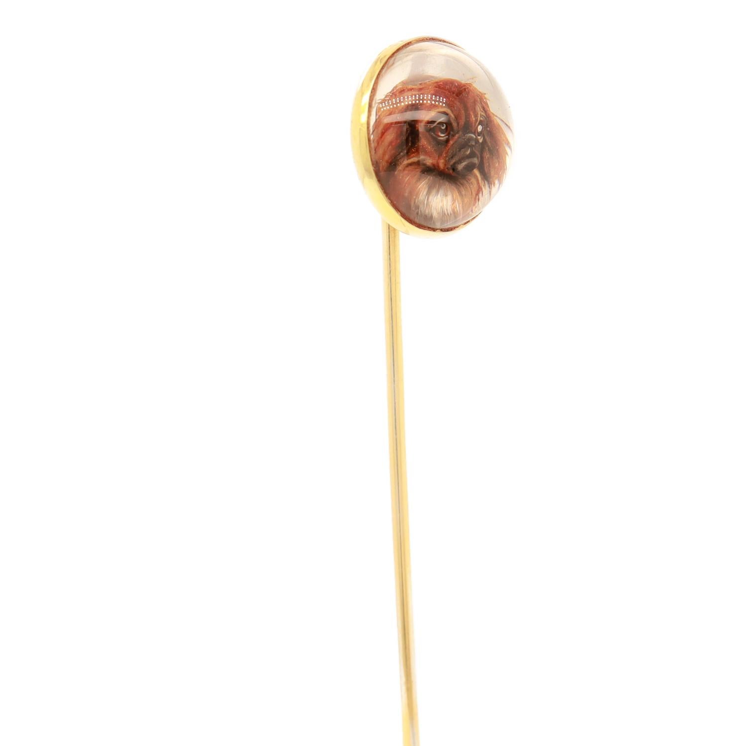 Tiffany & Co. 14k Gold & Pekingesischer Hund Essex Kristall-Stickerei, Essex im Angebot 4
