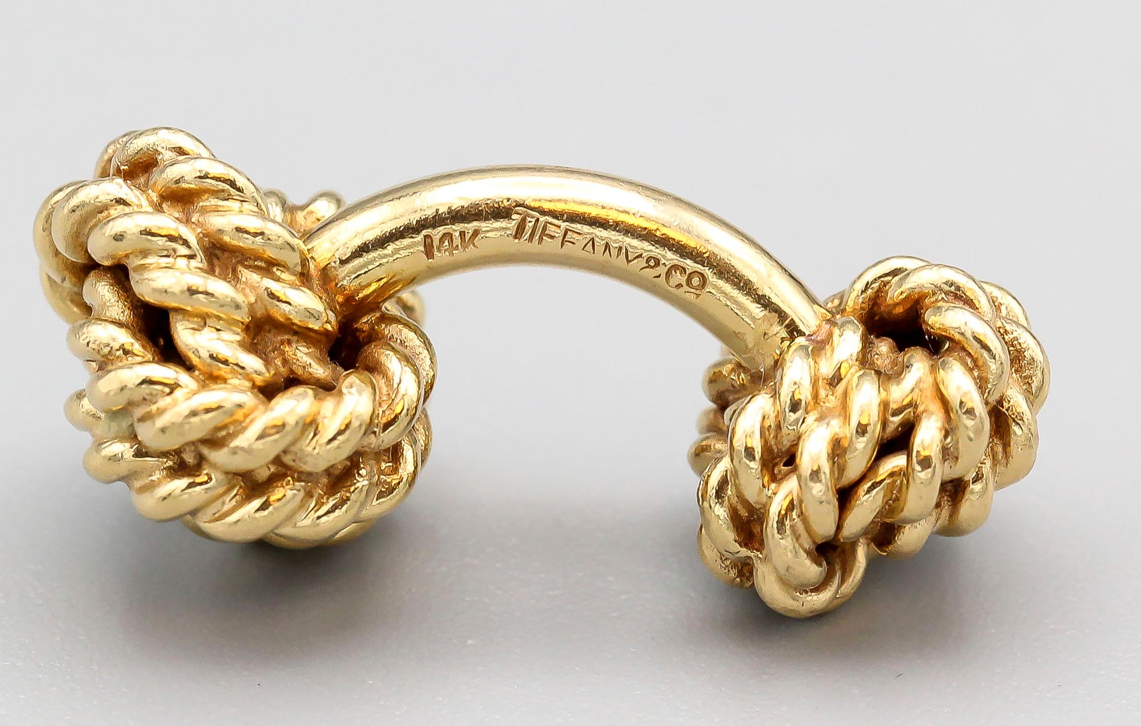 Tiffany & Co. 14k Gold Rope Knot Cufflinks 2