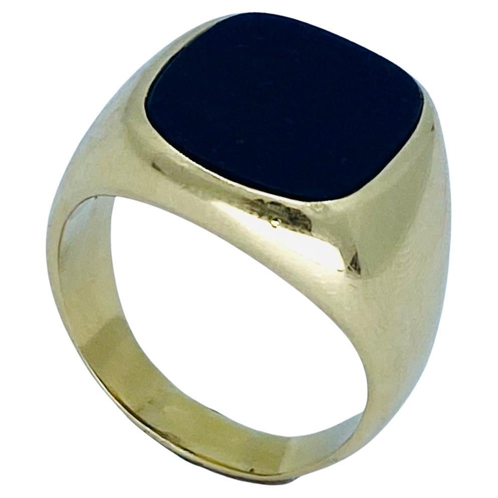 Tiffany & Co. 14k Gold Signet Ring Bloodstone