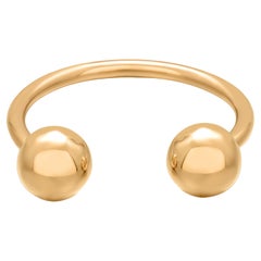 Tiffany & Co. 14K Gold Solid Key Ring with Ball Shaped Terminals