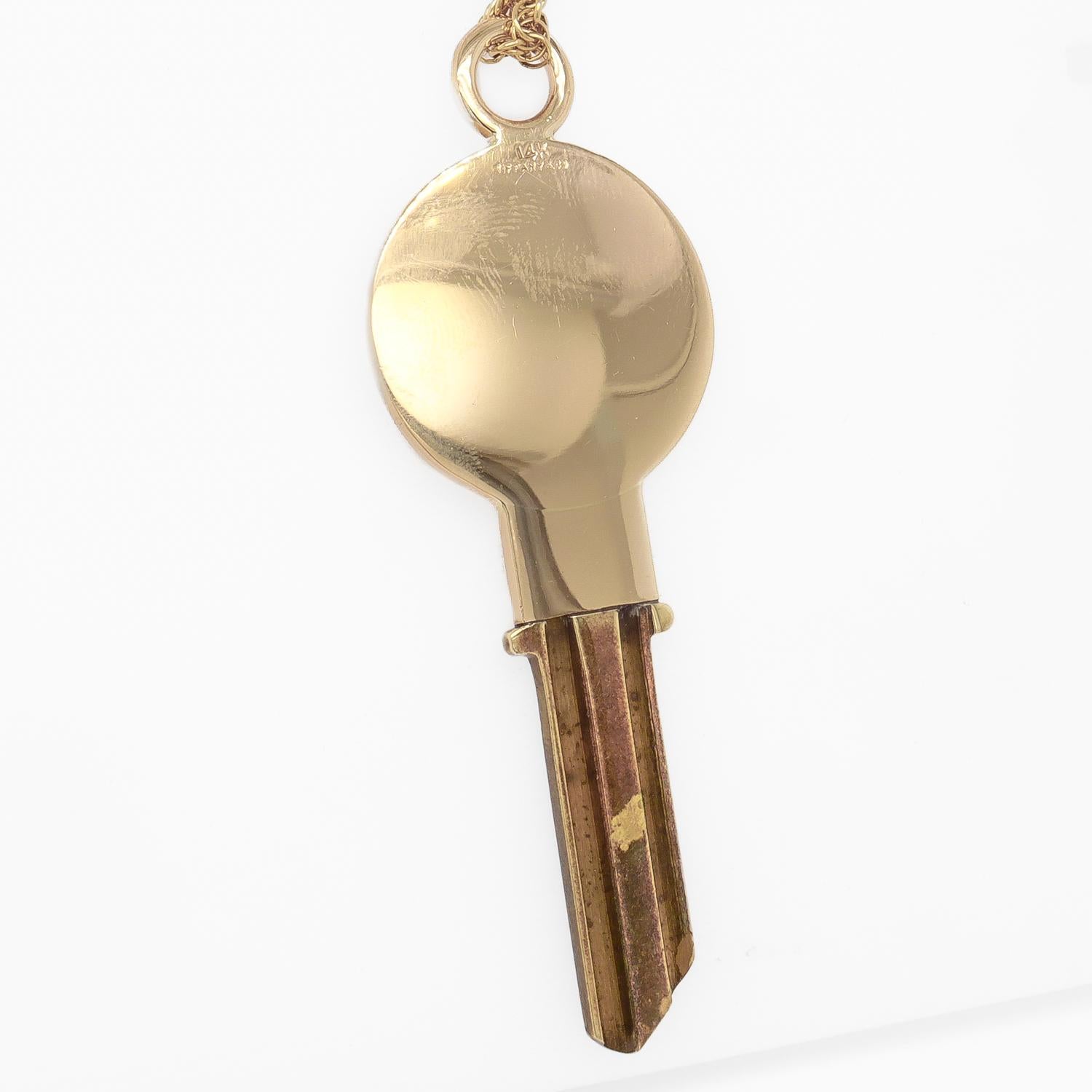 Tiffany & Co. 14K Gold St. Christopher Medallion Uncut Key Pendant 6