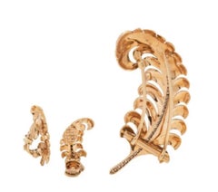 Tiffany & Co 14k Rose Gold Diamond Brooch or Pendant Earring Set Platinum Detail