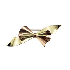Tiffany & Co. 14K Yellow and Rose Gold Bow Brooch/Pin #20941