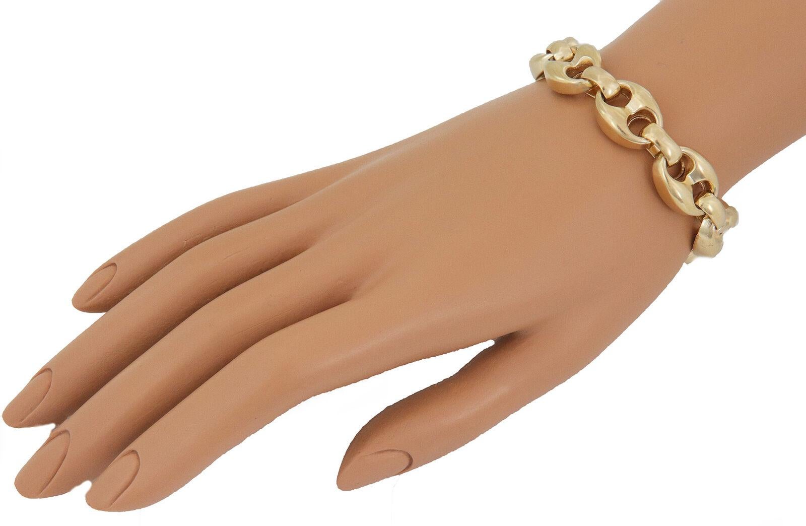 Modern Tiffany & Co. 14k Yellow Gold Wide Mariner Link Bracelet