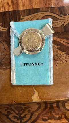 TIFFANY & CO. 14k Yellow Gold & 1909 22k Yellow Gold Coin Money Clip Circa 1940s