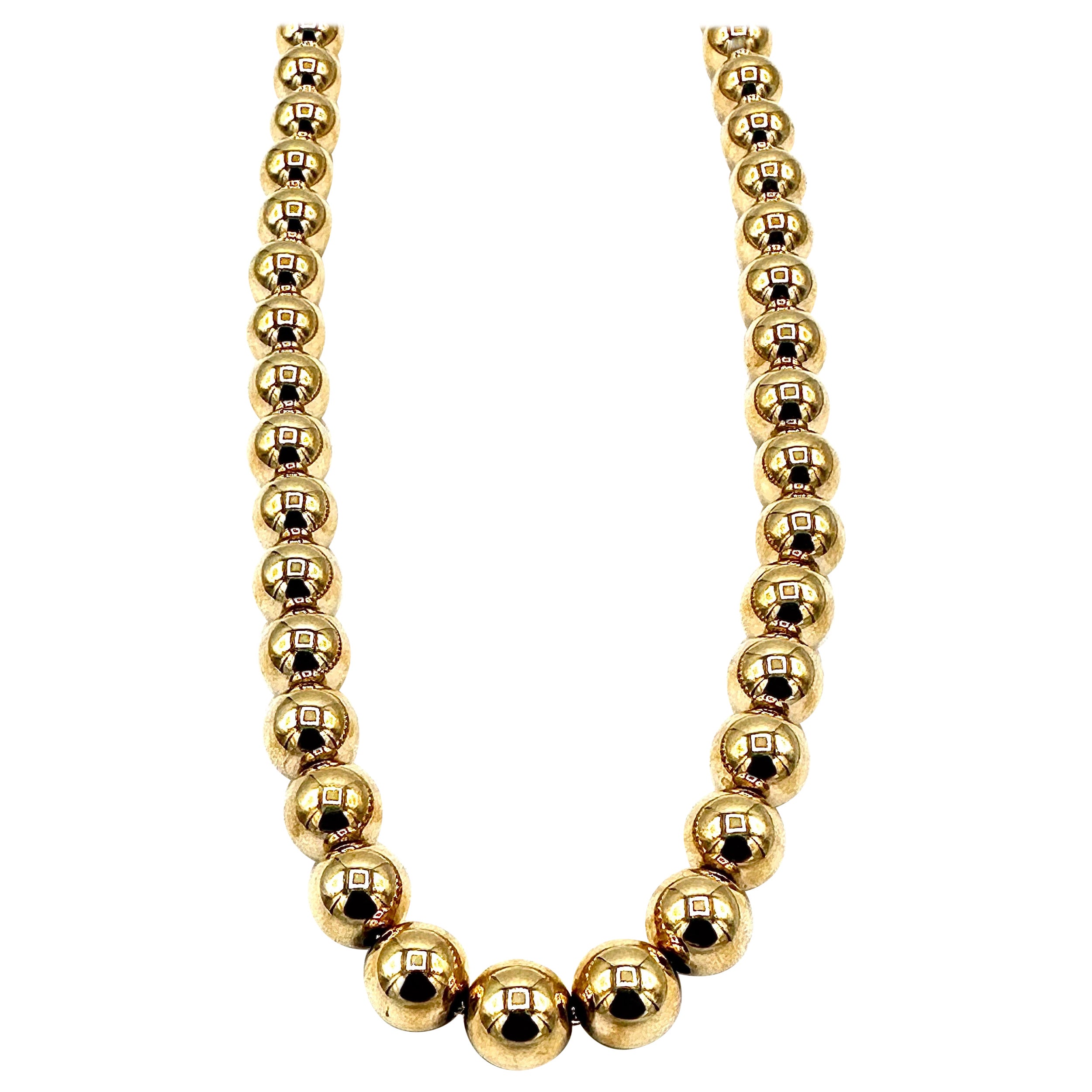 Tiffany 
Co. 14K Yellow Gold 8.20MM Ball Bead Necklace