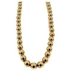 Tiffany & Co. 14K Yellow Gold 8.20MM Ball Bead Necklace