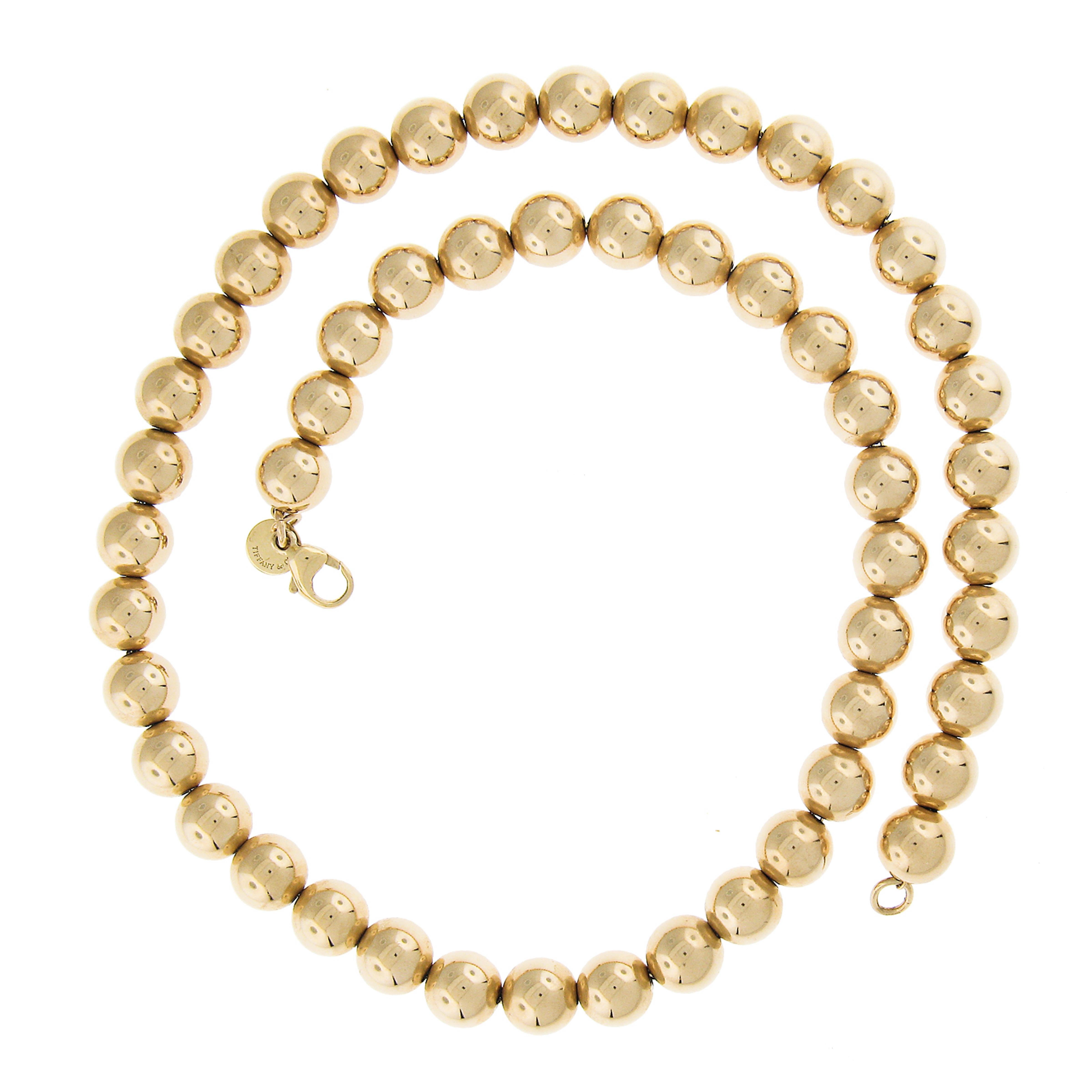 tiffany gold bead necklace