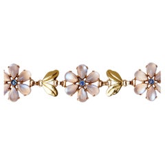 Tiffany & Co. Bracelet en or jaune 14 carats et pierres de lune