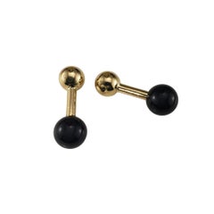 Tiffany & Co. 14K Yellow Gold and Onyx Geometric Cufflinks #19884