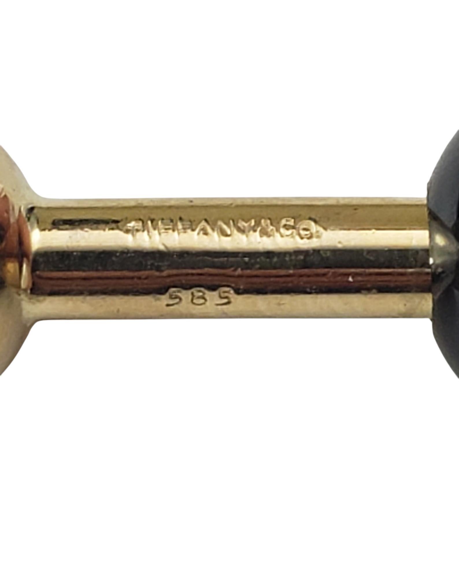 Gemelli geometrici Tiffany & Co. in oro giallo 14K e onice #19884 In condizioni buone in vendita a Washington Depot, CT