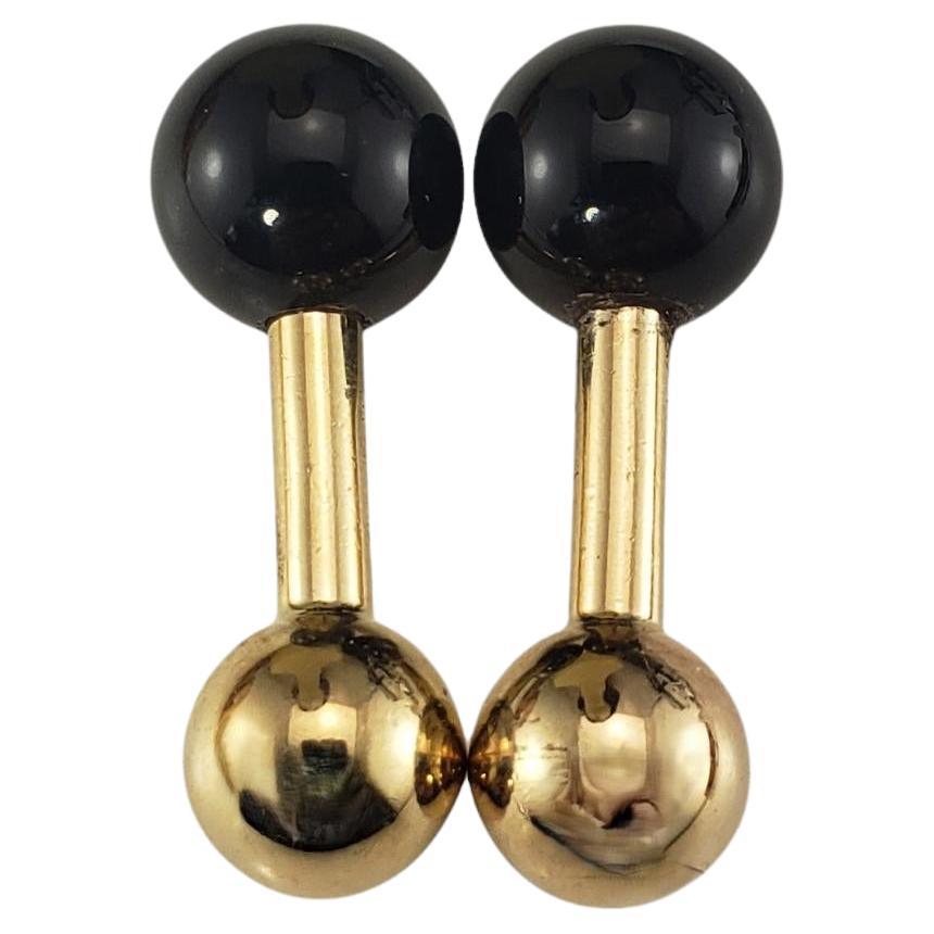 Tiffany & Co. 14K Yellow Gold and Onyx Geometric Cufflinks #19884