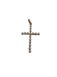 Tiffany & Co. 14K Yellow Gold and Pearl Cross Pendant #23558