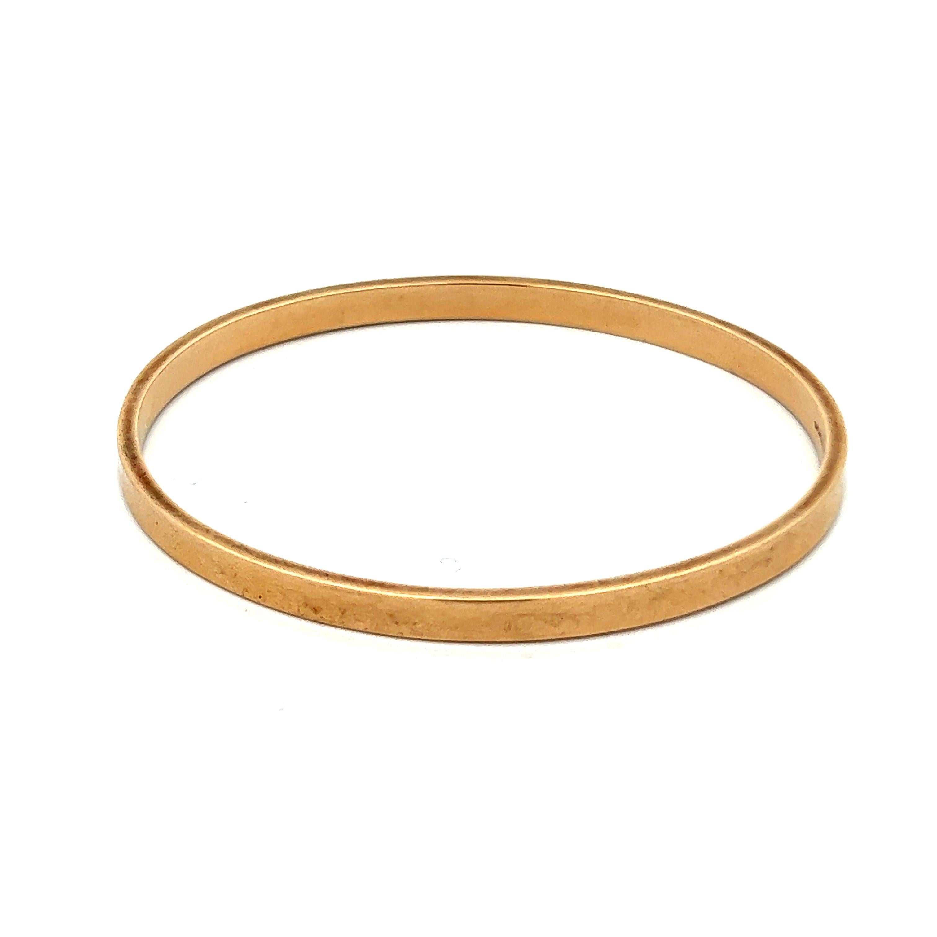 Contemporary Tiffany & Co. 14k Yellow Gold Bangle Ca1960  For Sale